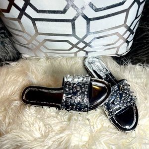 Cape Robin brand Silver Chrome Spiked Slides